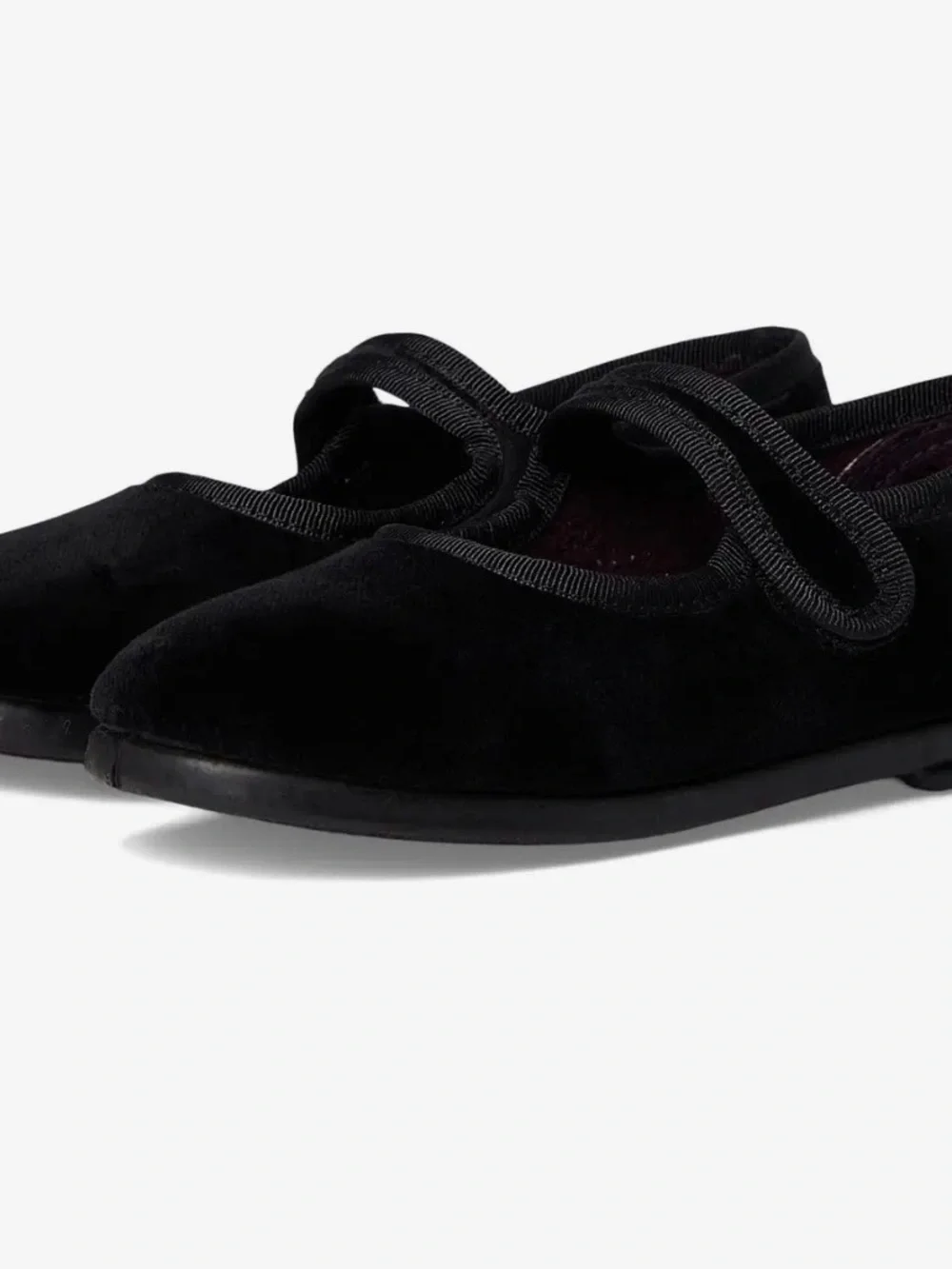 Cienta Girls Black Velvet Mary Jane Flats